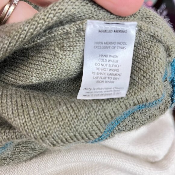 Horny Toad Colorblock Stripe Merino Wool V Neck Sweater Size XS - Picture 6 of 8